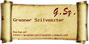 Gresner Szilveszter névjegykártya